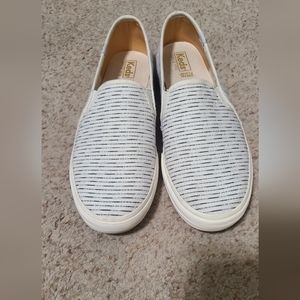 Womens Keds Double Decker Ikat Stripe Slip On Casual Shoe - Cream / Black 10